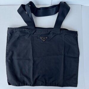 black prada nylon tote bag